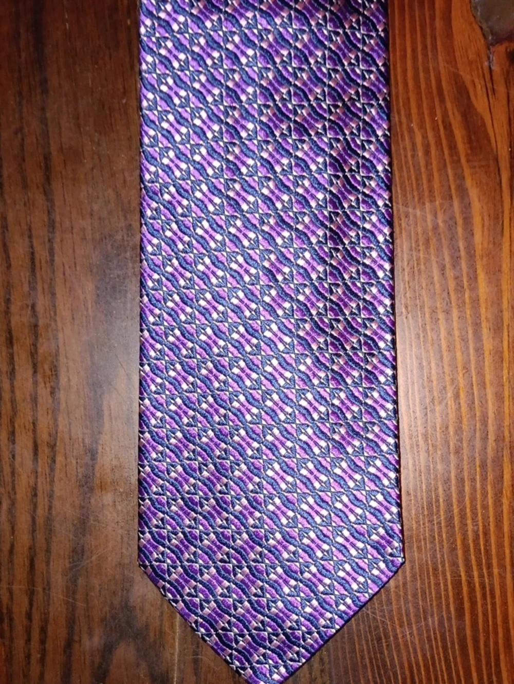 Altea Purple Geometric Silk Tie